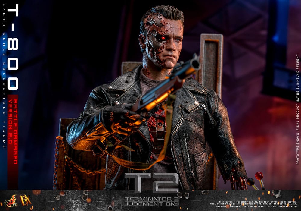 Figura Terminator 2 Figura 1/6 Movie Masterpiece T-800 Battle Damaged Version 2.0 32 cm Hot Toys