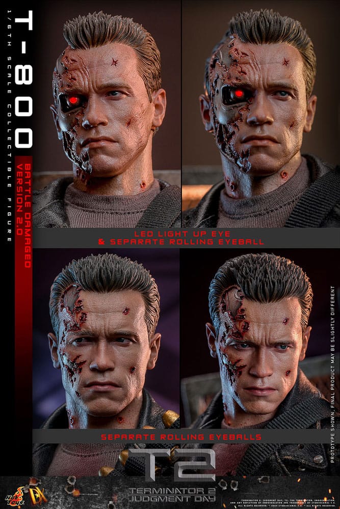 Figura Terminator 2 Figura 1/6 Movie Masterpiece T-800 Battle Damaged Version 2.0 32 cm Hot Toys